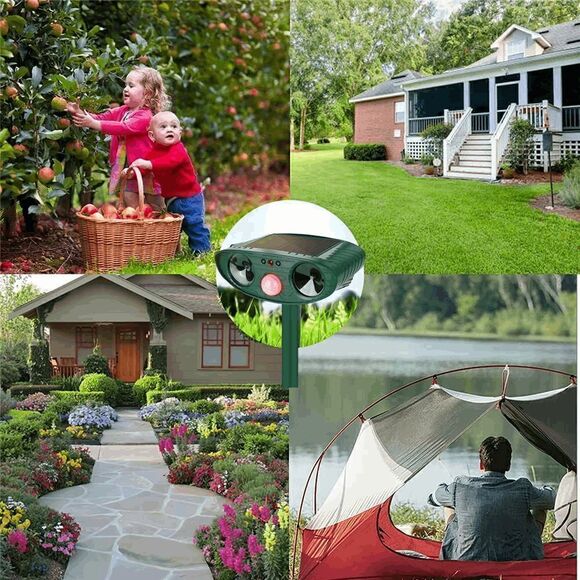 Ultrasonic Solar Power Animal Repellent Dog Car Deer Garden Tool - Picture 7 of 8